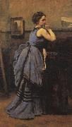  Jean Baptiste Camille  Corot Woman in Blue oil painting reproduction